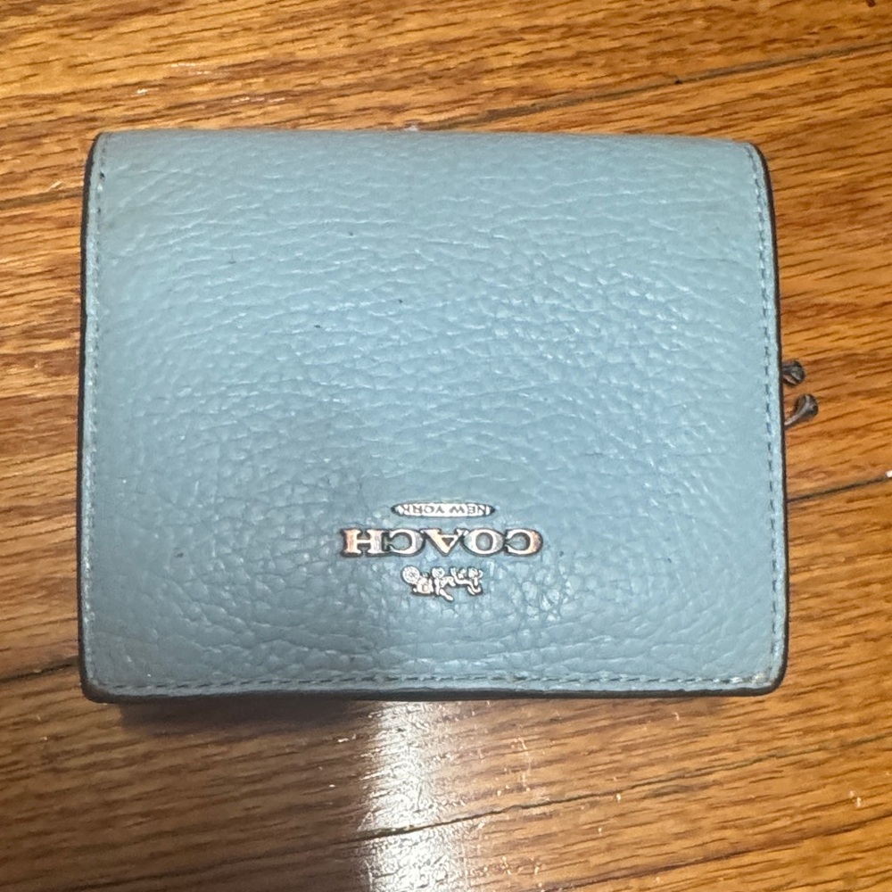 Coach Light Blue Leather Wallet